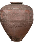 Large Antique Indonesian Terracotta Water Jar with Wavy Patterns and Aged Patina-1. Asian & Chinese Furniture, Art, Antiques, Vintage Home Décor for sale at FEA Home