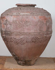 Large Antique Indonesian Terracotta Water Jar with Wavy Patterns and Aged Patina-2. Asian & Chinese Furniture, Art, Antiques, Vintage Home Décor for sale at FEA Home