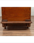Large Antique Javanese Teak Wood Blanket Chest on Wheels with Iron Nailheads-14. Asian & Chinese Furniture, Art, Antiques, Vintage Home Décor for sale at FEA Home