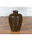 Large Antique Thai Monochrome Glazed Storage Jar with Tapering Lines-11. Asian & Chinese Furniture, Art, Antiques, Vintage Home Décor for sale at FEA Home