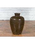 Large Antique Thai Monochrome Glazed Storage Jar with Tapering Lines-12. Asian & Chinese Furniture, Art, Antiques, Vintage Home Décor for sale at FEA Home