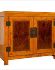 Large Chinese Antique Burl and Elm Wood Two-Toned Patina Cabinet with Doors-1. Asian & Chinese Furniture, Art, Antiques, Vintage Home Décor for sale at FEA Home