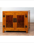 Large Chinese Antique Burl and Elm Wood Two-Toned Patina Cabinet with Doors-5. Asian & Chinese Furniture, Art, Antiques, Vintage Home Décor for sale at FEA Home