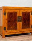 Large Chinese Antique Burl and Elm Wood Two-Toned Patina Cabinet with Doors-6. Asian & Chinese Furniture, Art, Antiques, Vintage Home Décor for sale at FEA Home