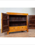 Large Chinese Antique Burl and Elm Wood Two-Toned Patina Cabinet with Doors-8. Asian & Chinese Furniture, Art, Antiques, Vintage Home Décor for sale at FEA Home