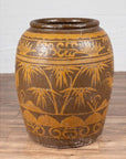 Large Chinese Antique Planter with Mustard Glaze & Bird Design-12. Asian & Chinese Furniture, Art, Antiques, Vintage Home Décor for sale at FEA Home