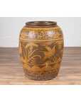 Large Chinese Antique Planter with Mustard Glaze & Bird Design-13. Asian & Chinese Furniture, Art, Antiques, Vintage Home Décor for sale at FEA Home