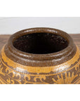 Large Chinese Antique Planter with Mustard Glaze & Bird Design-5. Asian & Chinese Furniture, Art, Antiques, Vintage Home Décor for sale at FEA Home