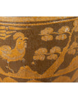 Large Chinese Antique Planter with Mustard Glaze & Bird Design-7. Asian & Chinese Furniture, Art, Antiques, Vintage Home Décor for sale at FEA Home