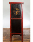 Large 19th Century Red Lacquer Armoire with Gilt Décor-14. Asian & Chinese Furniture, Art, Antiques, Vintage Home Décor for sale at FEA Home