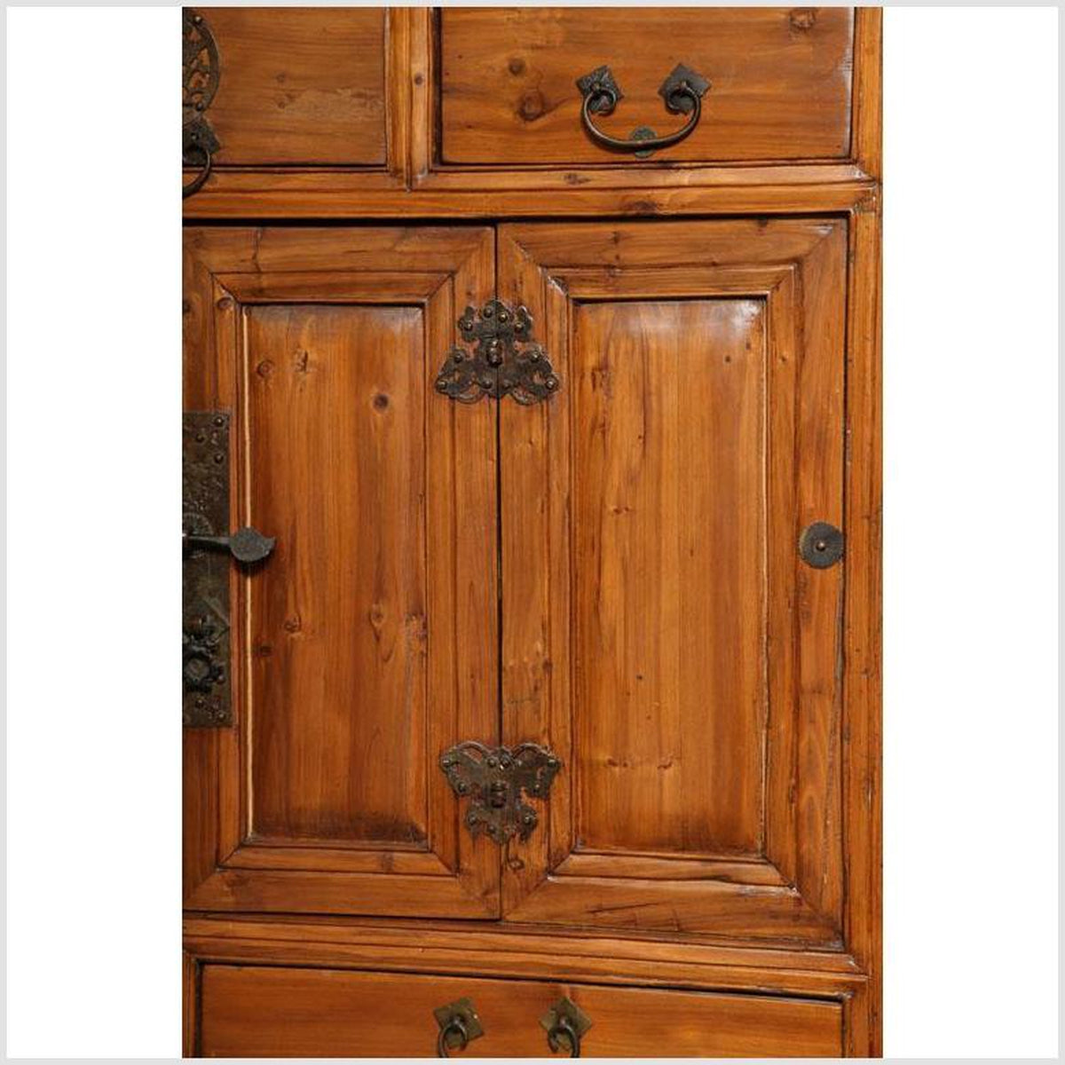 Large Late 19th Century Pine Cabinet With Original Butterfly Hardware From China-6. Asian & Chinese Furniture, Art, Antiques, Vintage Home Décor for sale at FEA Home