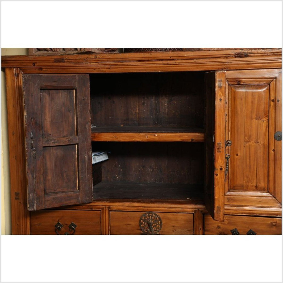 Large Late 19th Century Pine Cabinet With Original Butterfly Hardware From China-9. Asian & Chinese Furniture, Art, Antiques, Vintage Home Décor for sale at FEA Home