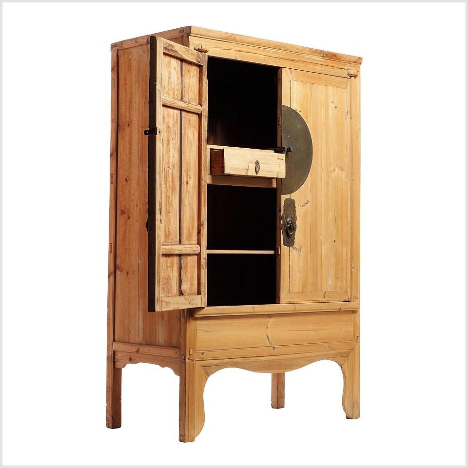 Large Natural Finish Chinese Armoire-3. Asian & Chinese Furniture, Art, Antiques, Vintage Home Décor for sale at FEA Home