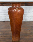 Large Vintage Asian Handcrafted Vase with White Inlaid Triangular Motifs-13. Asian & Chinese Furniture, Art, Antiques, Vintage Home Décor for sale at FEA Home