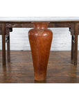Large Vintage Asian Handcrafted Vase with White Inlaid Triangular Motifs-2. Asian & Chinese Furniture, Art, Antiques, Vintage Home Décor for sale at FEA Home