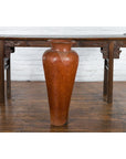 Large Vintage Asian Handcrafted Vase with White Inlaid Triangular Motifs-9. Asian & Chinese Furniture, Art, Antiques, Vintage Home Décor for sale at FEA Home