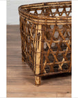 Large Vintage Thai Bamboo Fretwork Basket Raised on Short Feet, circa 1950-11. Asian & Chinese Furniture, Art, Antiques, Vintage Home Décor for sale at FEA Home
