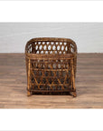 Large Vintage Thai Bamboo Fretwork Basket Raised on Short Feet, circa 1950-13. Asian & Chinese Furniture, Art, Antiques, Vintage Home Décor for sale at FEA Home