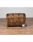 Large Vintage Thai Bamboo Fretwork Basket Raised on Short Feet, circa 1950-4. Asian & Chinese Furniture, Art, Antiques, Vintage Home Décor for sale at FEA Home