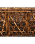 Large Vintage Thai Bamboo Fretwork Basket Raised on Short Feet, circa 1950-6. Asian & Chinese Furniture, Art, Antiques, Vintage Home Décor for sale at FEA Home