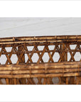 Large Vintage Thai Bamboo Fretwork Basket Raised on Short Feet, circa 1950-8. Asian & Chinese Furniture, Art, Antiques, Vintage Home Décor for sale at FEA Home