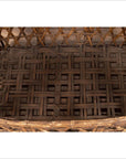 Large Vintage Thai Bamboo Fretwork Basket Raised on Short Feet, circa 1950-9. Asian & Chinese Furniture, Art, Antiques, Vintage Home Décor for sale at FEA Home
