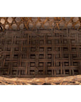 Large Vintage Thai Bamboo Fretwork Basket Raised on Short Feet, circa 1950-9. Asian & Chinese Furniture, Art, Antiques, Vintage Home Décor for sale at FEA Home