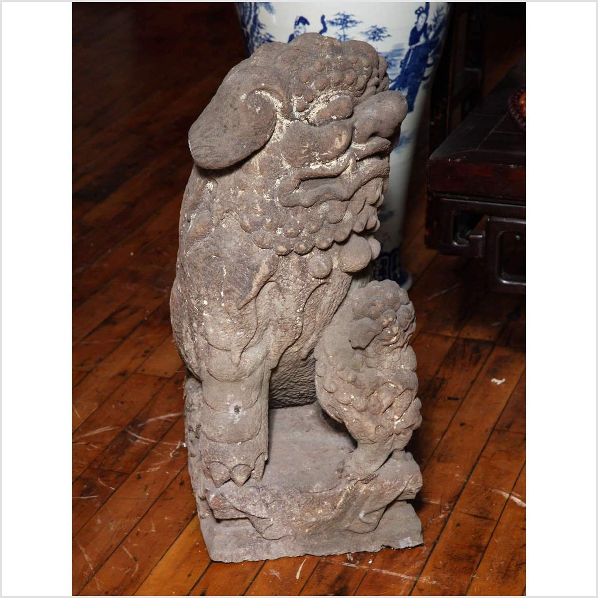 Late Ming Dynasty Antique Stone Lions from China, circa 16th-17th Century-3. Asian & Chinese Furniture, Art, Antiques, Vintage Home Décor for sale at FEA Home