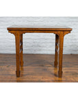 Late Qing Dynasty Chinese Elm Wine Table with Carved Legs and Side Stretchers-2. Asian & Chinese Furniture, Art, Antiques, Vintage Home Décor for sale at FEA Home