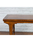 Late Qing Dynasty Chinese Elm Wine Table with Carved Legs and Side Stretchers-6. Asian & Chinese Furniture, Art, Antiques, Vintage Home Décor for sale at FEA Home