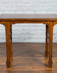 Late Qing Dynasty Chinese Elm Wine Table with Carved Legs and Side Stretchers-8. Asian & Chinese Furniture, Art, Antiques, Vintage Home Décor for sale at FEA Home