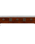 Late Qing Dynasty Chinese Low Kang Waterfall Table with Drawers and Brass Plates-1. Asian & Chinese Furniture, Art, Antiques, Vintage Home Décor for sale at FEA Home