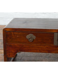 Late Qing Dynasty Chinese Low Kang Waterfall Table with Drawers and Brass Plates-2. Asian & Chinese Furniture, Art, Antiques, Vintage Home Décor for sale at FEA Home