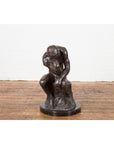 Lost Wax Cast Bronze Sculpture on Base Inspired by Auguste Rodin's The thinker-2. Asian & Chinese Furniture, Art, Antiques, Vintage Home Décor for sale at FEA Home