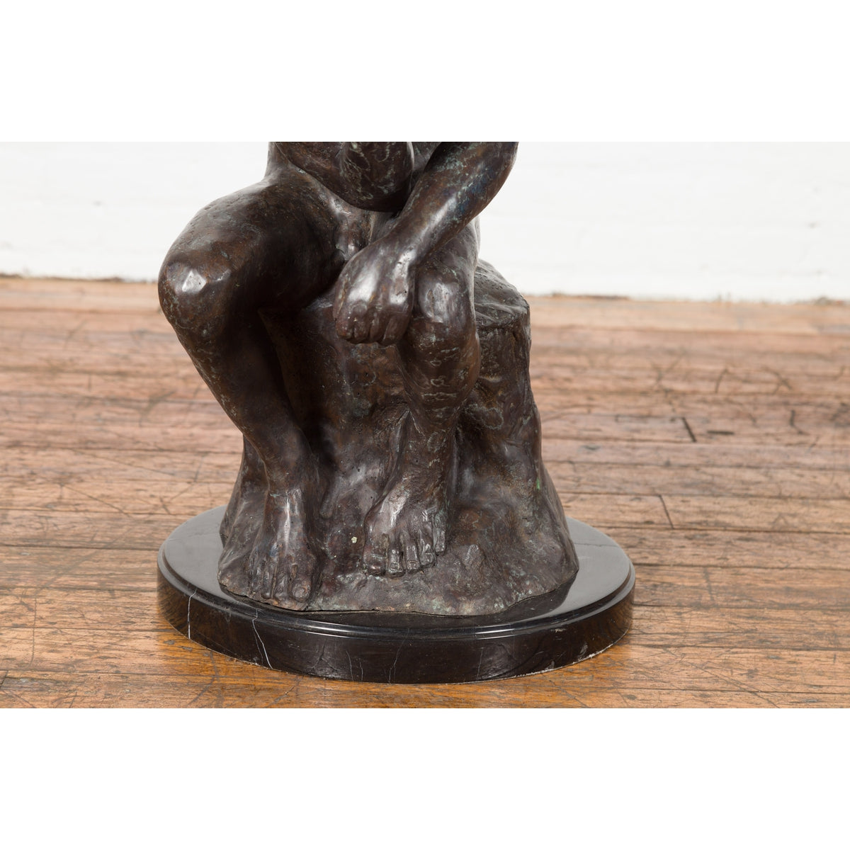 Lost Wax Cast Bronze Sculpture on Base Inspired by Auguste Rodin's The thinker-4. Asian & Chinese Furniture, Art, Antiques, Vintage Home Décor for sale at FEA Home