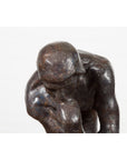 Lost Wax Cast Bronze Sculpture on Base Inspired by Auguste Rodin's The thinker-6. Asian & Chinese Furniture, Art, Antiques, Vintage Home Décor for sale at FEA Home