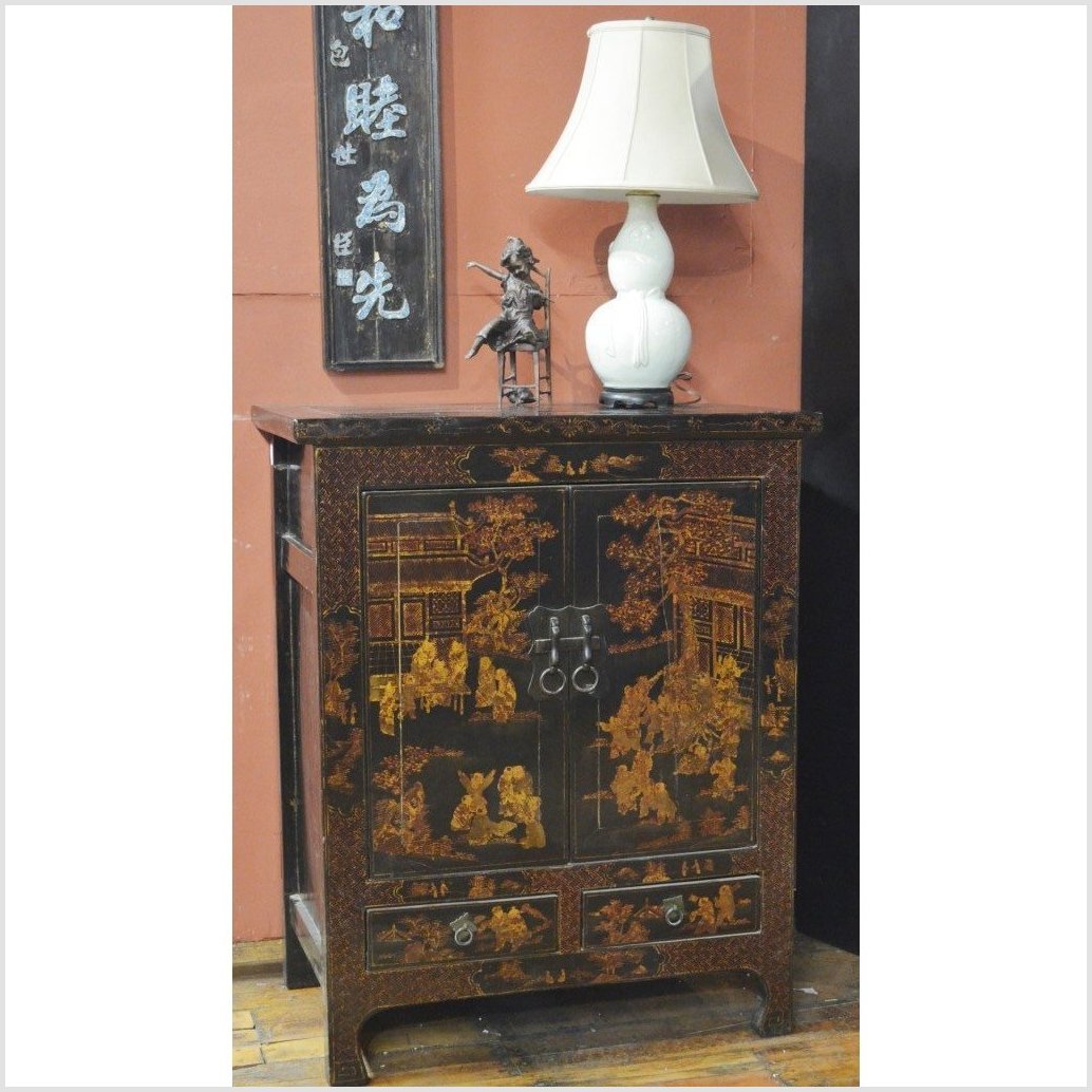 Medium Cabinet with Chinoiserie-3. Asian & Chinese Furniture, Art, Antiques, Vintage Home Décor for sale at FEA Home