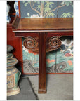 Mid 19th Century Chinese Carved Elmwood Console Table with Original Finish-4. Asian & Chinese Furniture, Art, Antiques, Vintage Home Décor for sale at FEA Home
