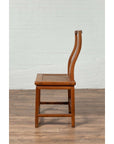 Ming Dynasty Style Natural Wood Wedding Side Chair with Woven Rattan Seat-14. Asian & Chinese Furniture, Art, Antiques, Vintage Home Décor for sale at FEA Home