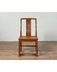 Ming Dynasty Style Natural Wood Wedding Side Chair with Woven Rattan Seat-4. Asian & Chinese Furniture, Art, Antiques, Vintage Home Décor for sale at FEA Home