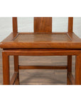 Ming Dynasty Style Natural Wood Wedding Side Chair with Woven Rattan Seat-8. Asian & Chinese Furniture, Art, Antiques, Vintage Home Décor for sale at FEA Home