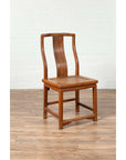 Ming Dynasty Style Natural Wood Wedding Side Chair with Woven Rattan Seat-10. Asian & Chinese Furniture, Art, Antiques, Vintage Home Décor for sale at FEA Home