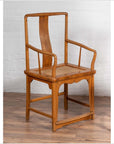 Ming Dynasty Style Wedding Armchairs with Curving Arms and Woven Rattan Seats-8. Asian & Chinese Furniture, Art, Antiques, Vintage Home Décor for sale at FEA Home