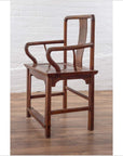 Ming Dynasty Style Wooden Wedding Chair with Carved Medallion and Curving Arms-13. Asian & Chinese Furniture, Art, Antiques, Vintage Home Décor for sale at FEA Home