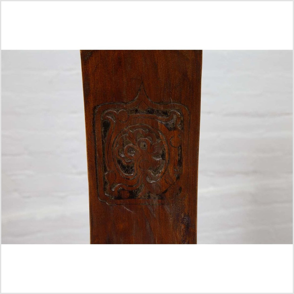 Ming Dynasty Style Wooden Wedding Chair with Carved Medallion and Curving Arms-6. Asian & Chinese Furniture, Art, Antiques, Vintage Home Décor for sale at FEA Home