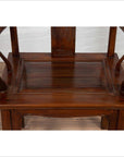 Ming Dynasty Style Wooden Wedding Chair with Carved Medallion and Curving Arms-7. Asian & Chinese Furniture, Art, Antiques, Vintage Home Décor for sale at FEA Home