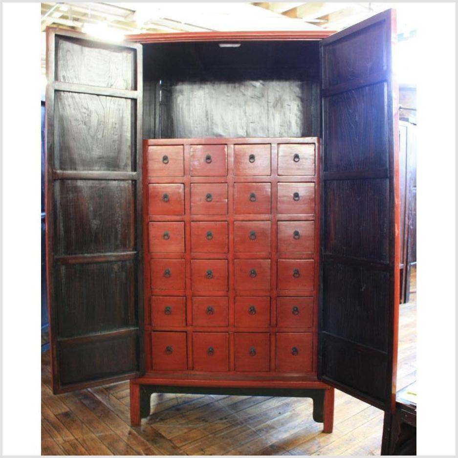 Ming Style Red Lacquer Apothecary Cabinet-4. Asian & Chinese Furniture, Art, Antiques, Vintage Home Décor for sale at FEA Home