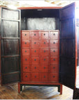 Ming Style Red Lacquer Apothecary Cabinet-4. Asian & Chinese Furniture, Art, Antiques, Vintage Home Décor for sale at FEA Home