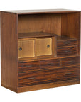 Miniature Japanese Taishō Period Zebra Wood Tansu Chest with Sliding Doors-1. Asian & Chinese Furniture, Art, Antiques, Vintage Home Décor for sale at FEA Home