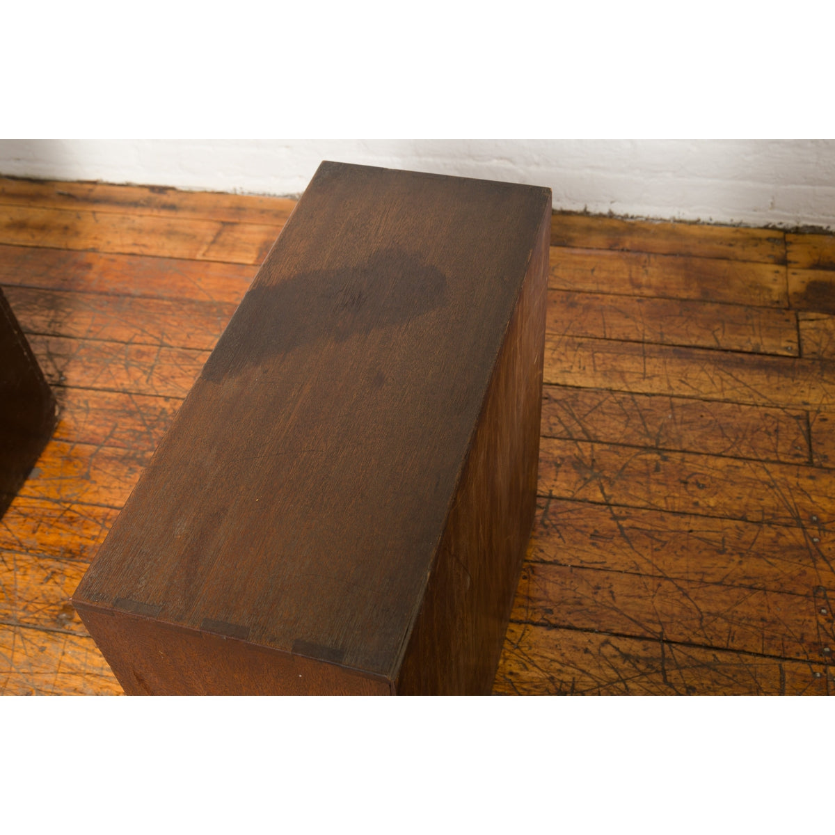 Miniature Japanese Taishō Period Zebra Wood Tansu Chest with Sliding Doors-15. Asian & Chinese Furniture, Art, Antiques, Vintage Home Décor for sale at FEA Home